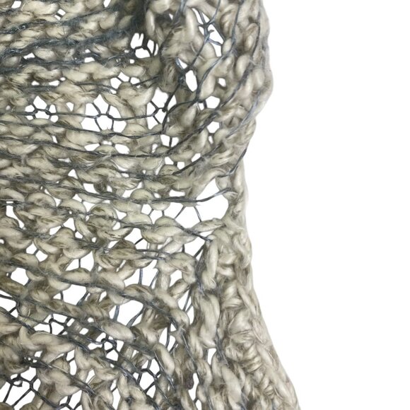 Vince Long Line Sweater | L | Linen Silk Blend | Open Knit Slub | Beachy Summer - Picture 5 of 11